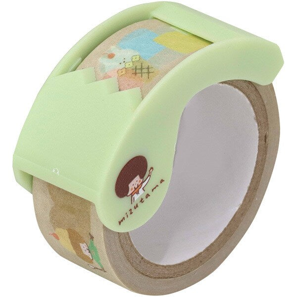 mizutama / Limited Edition / 2-Way Ribonbon Tape Cutter (green / zigzag)