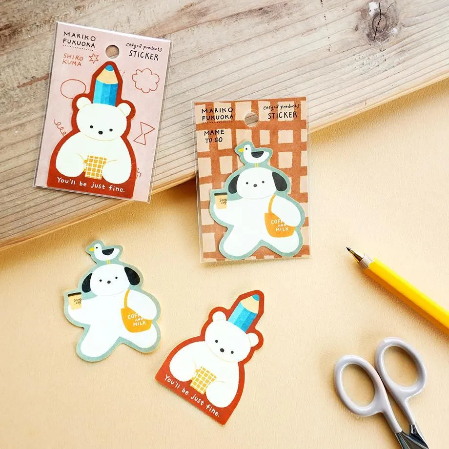 Mariko Fukuoka / Vinyl Sticker - With Mame