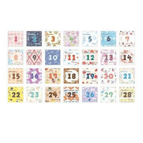 古川紙工 / 1月始まり 箱入ミニカレンダー 総柄