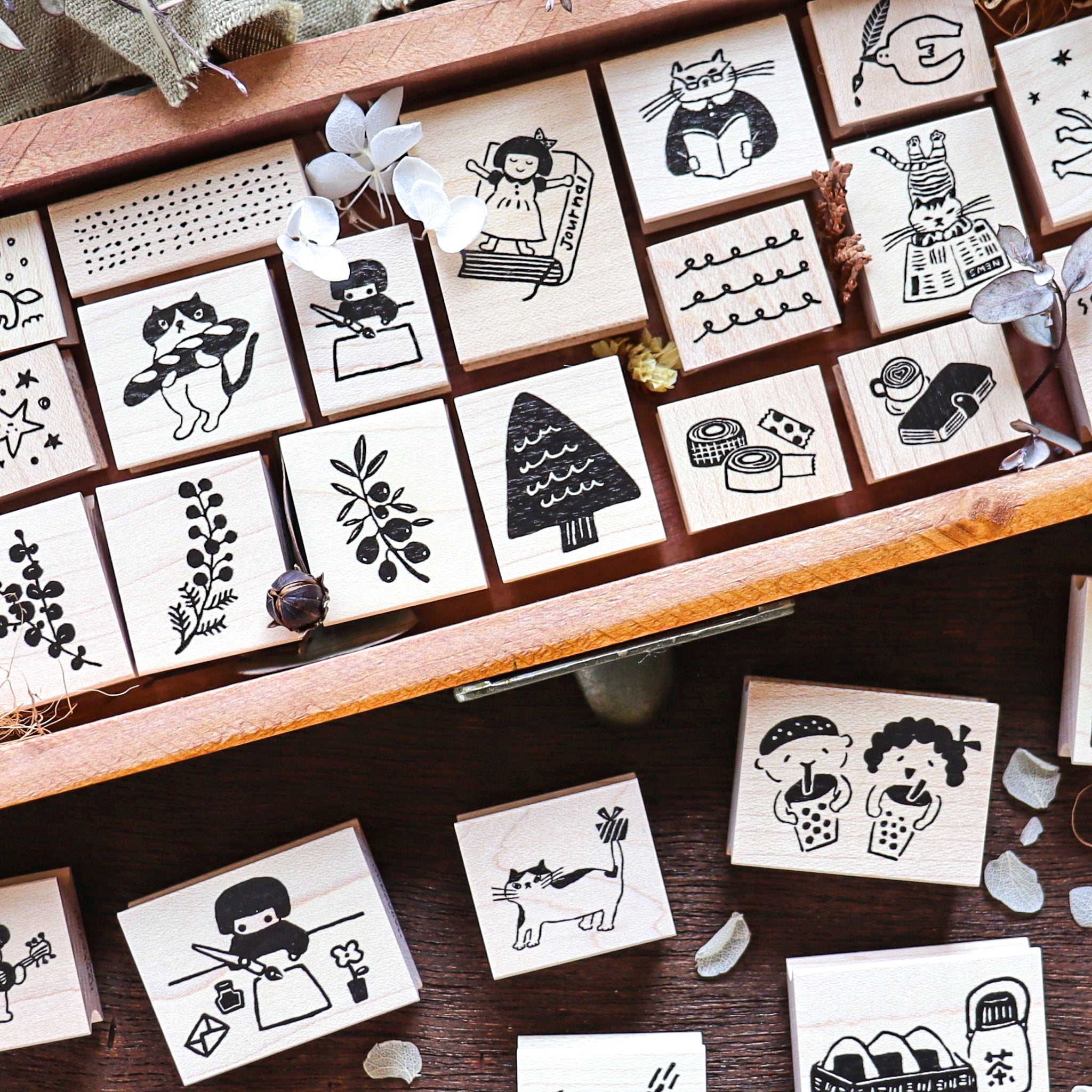 Hankodori / Rubber Stamp - Flying Cat