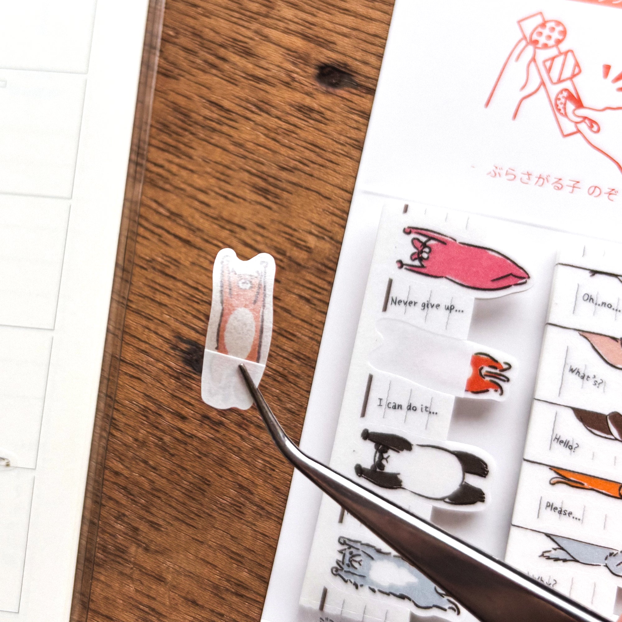 Sheet Peritte Masking Tape Stickers - Hanging & Peeking