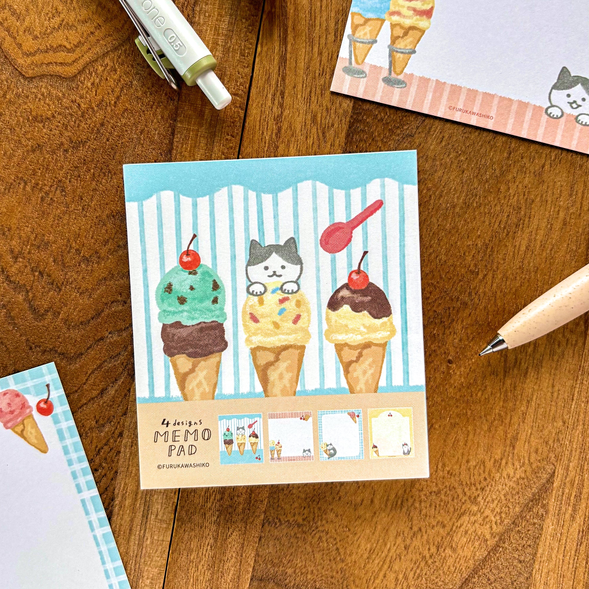 Summer Limited / Memo Pad - Cat and Ice Cream
