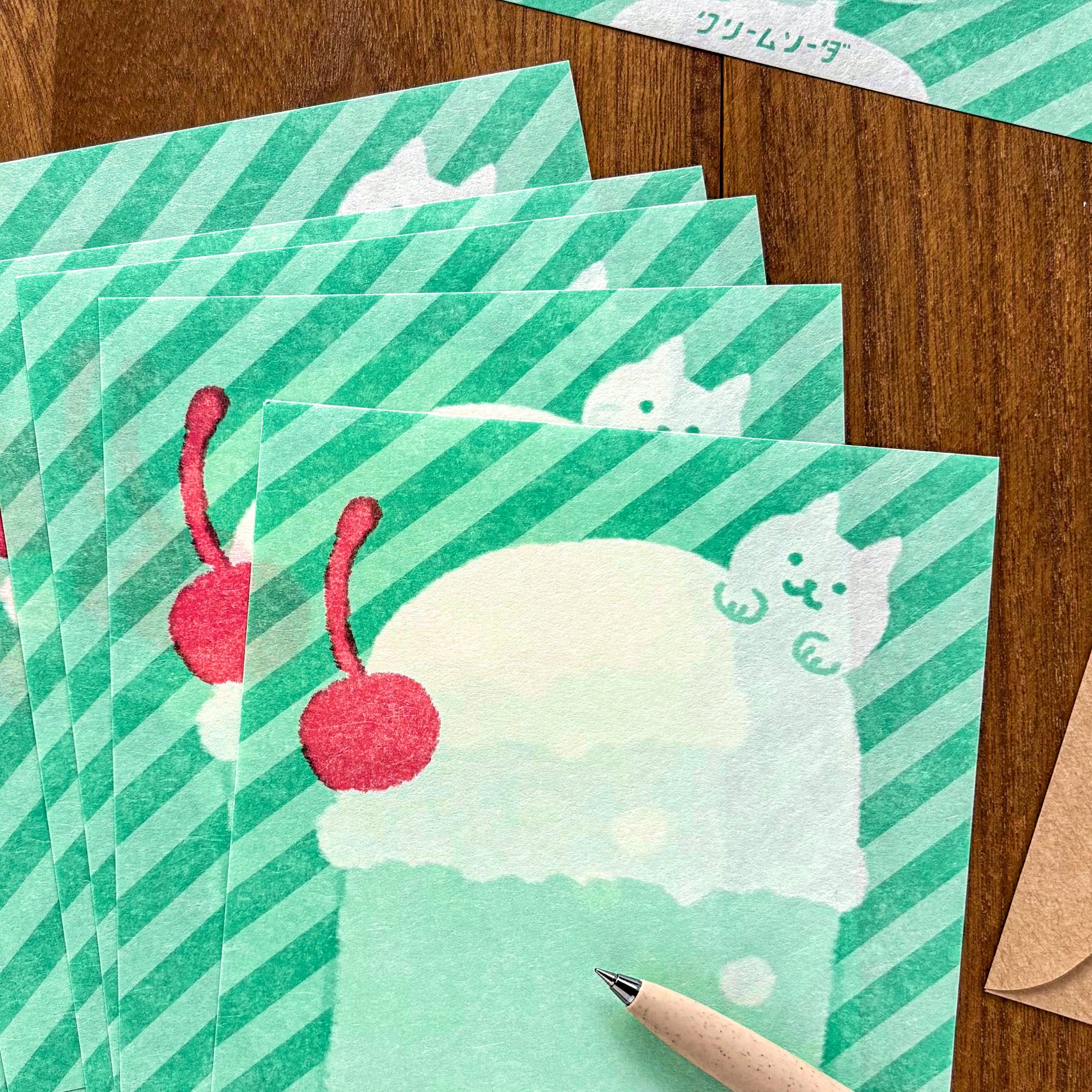 Summer Limited / Letter Set - Cream Soda & Cat