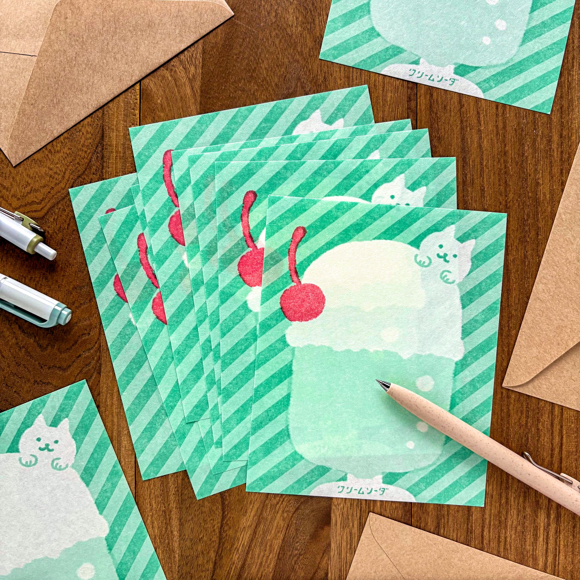 Summer Limited / Letter Set - Cream Soda & Cat