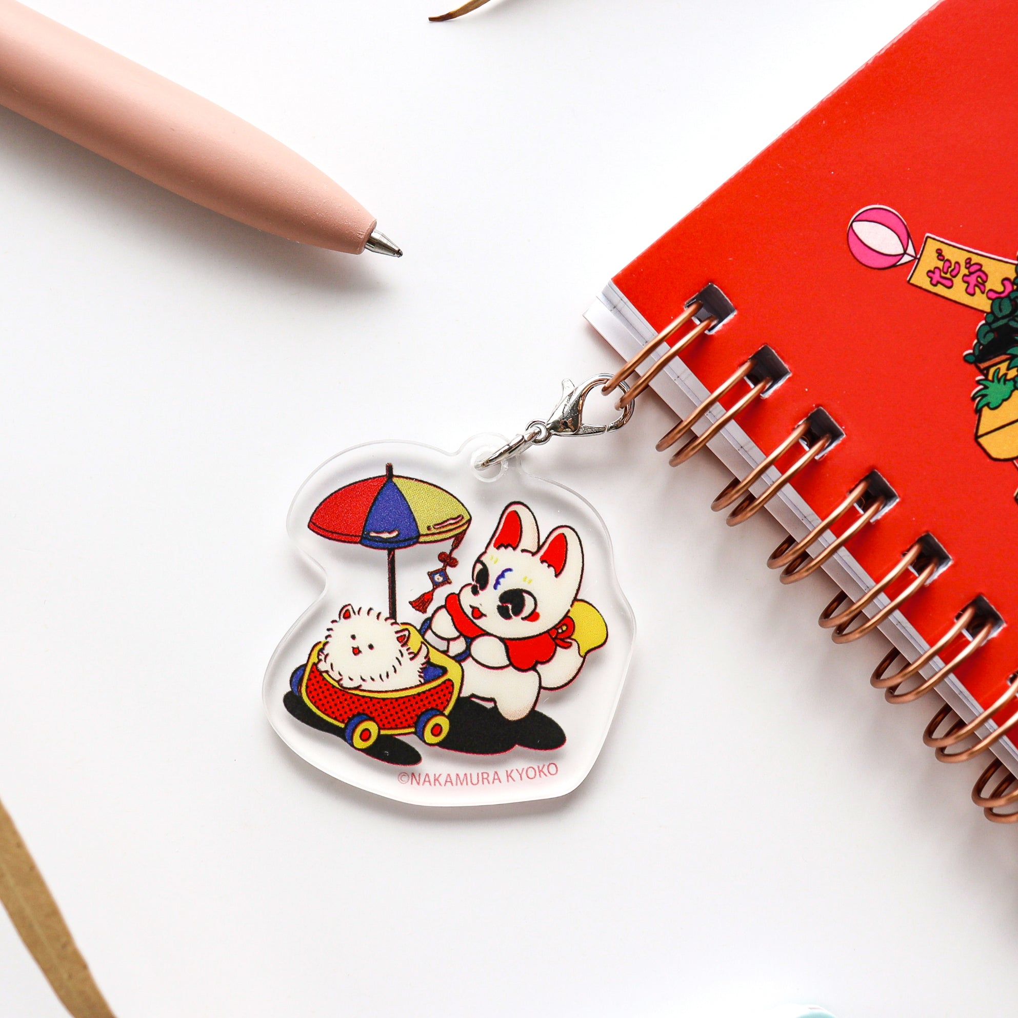 Kyoko Nakamura / Handy Square Notebook with Acrylic Charm