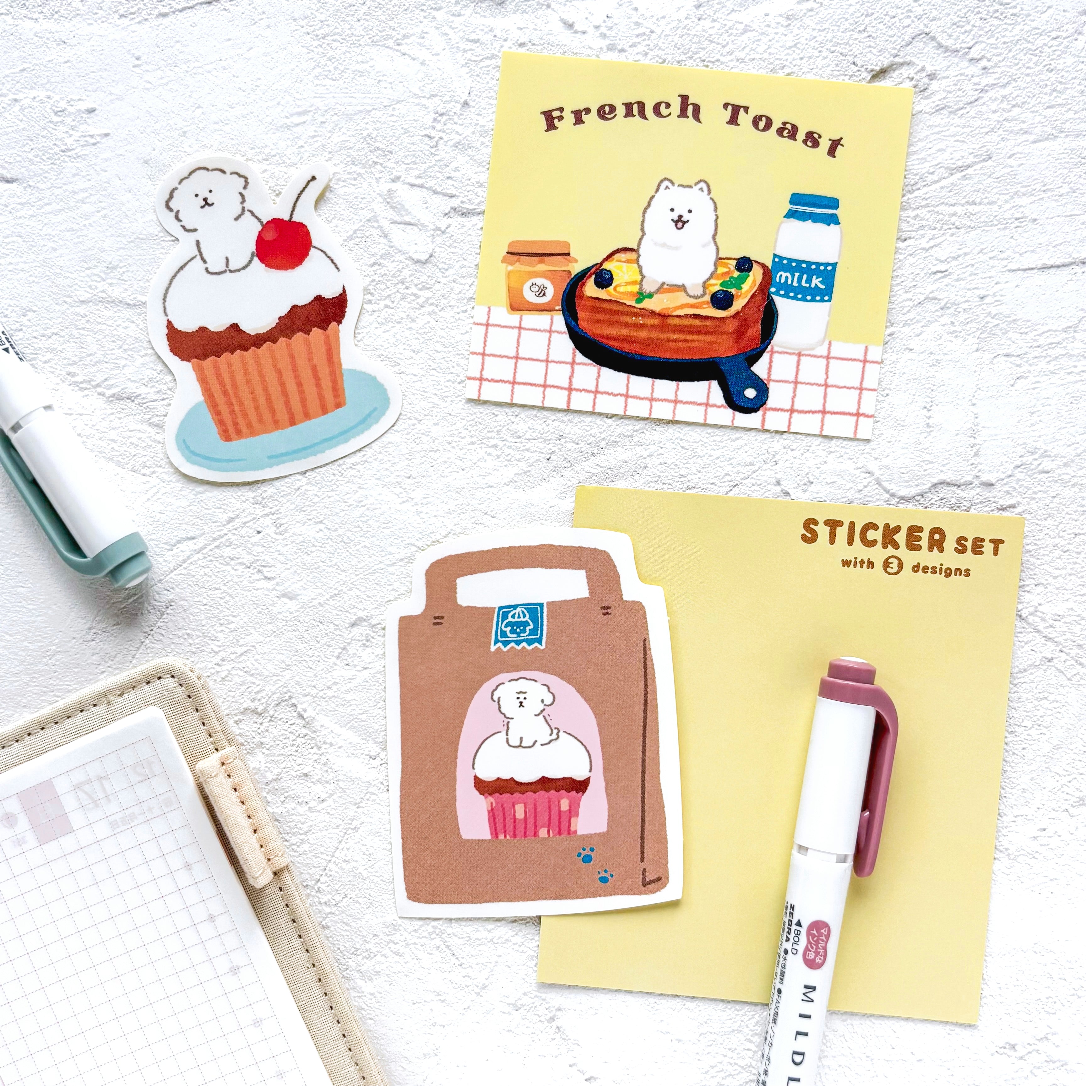 Furukawa Paper / Vinyl Sticker - Dog (Set of 3 Stickers)