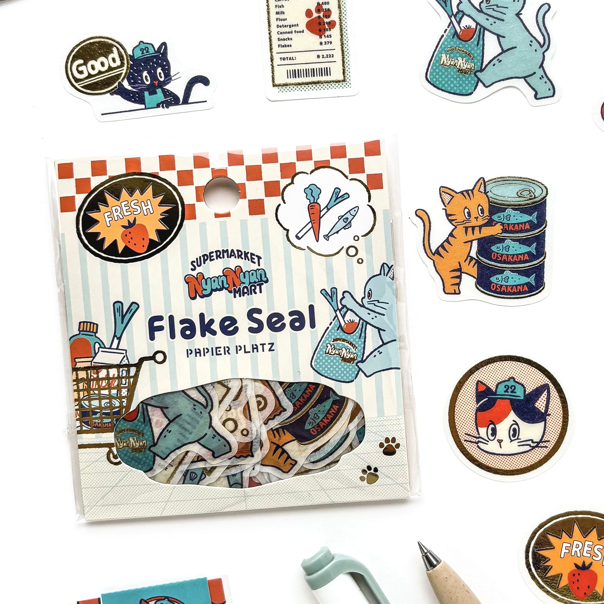 Obi1 / Nyan Nyan MART Flake Stickers - Weekdays