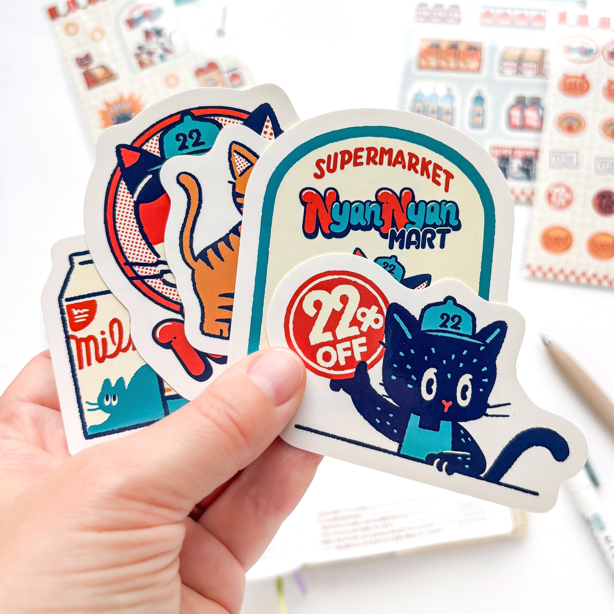 オビワン / ステッカー「NyanNyan MART - 22% OFF -」