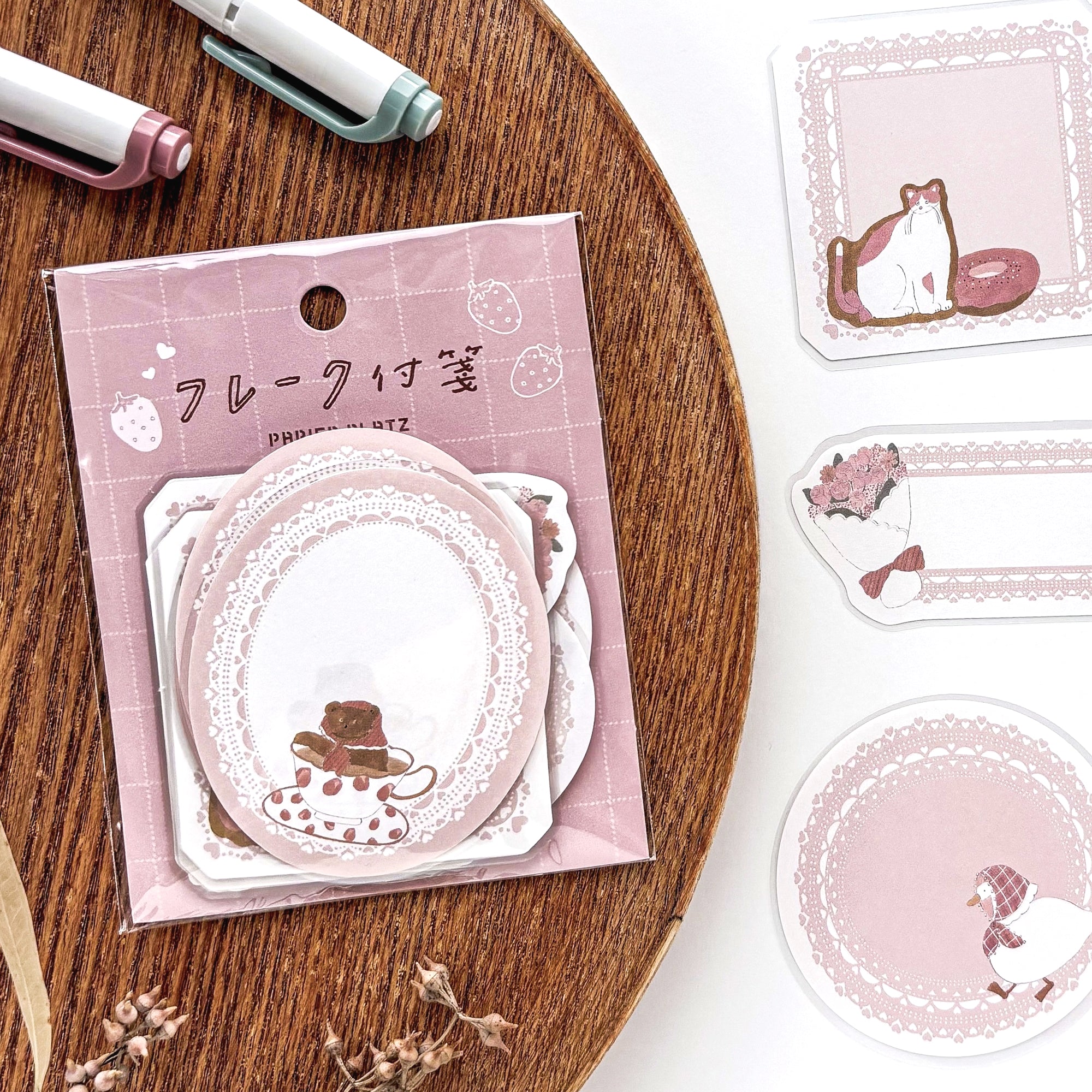 トビマツショウイチロウ / フレークシール付箋「pink favorite」