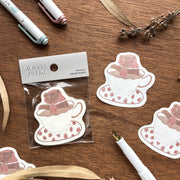 Shoichiro Tobimatsu / Die-cut Sticky Notes - Bear & Tea