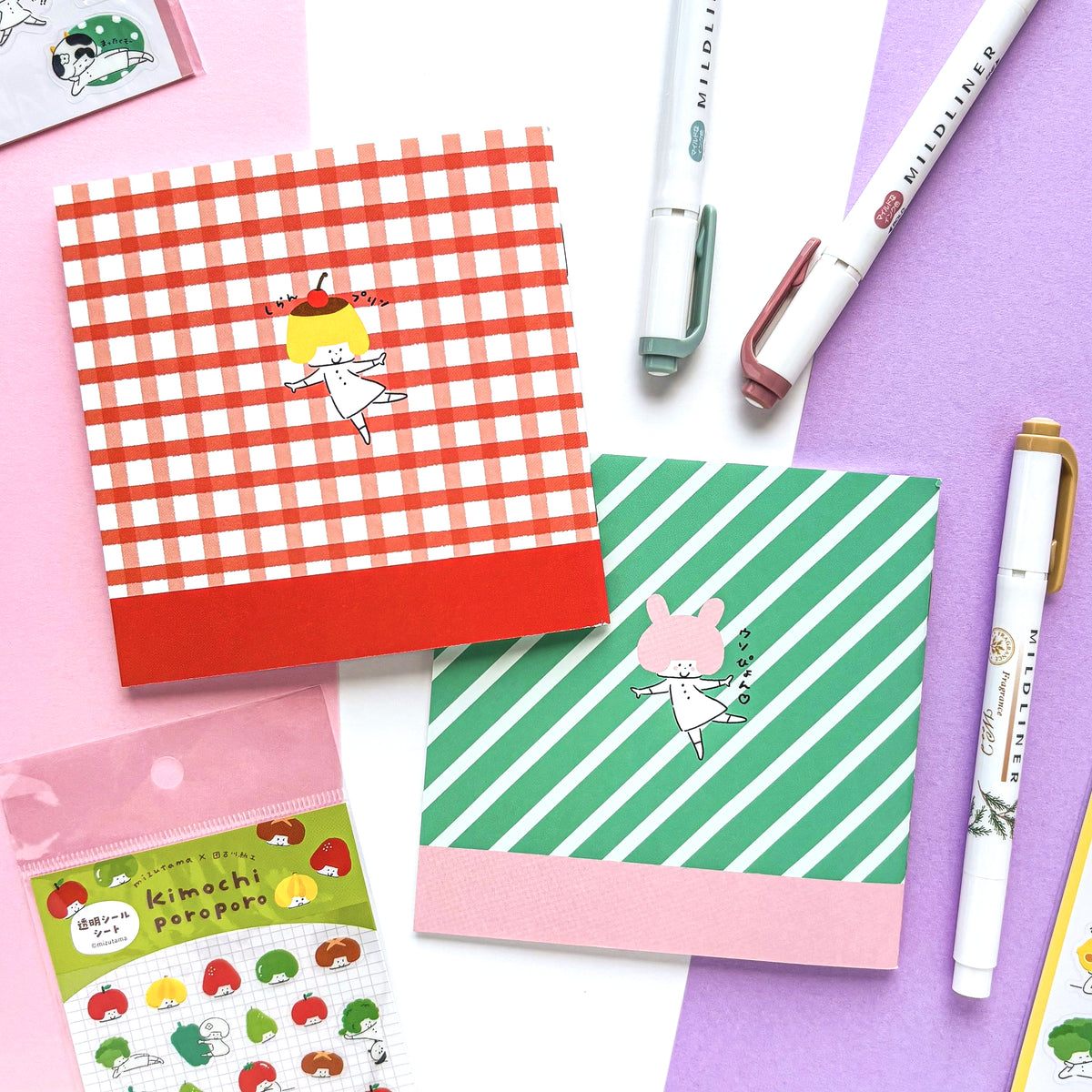 [Limited Edition] mizutama / Square Notebook Set - Cafe & Animal (2 notebooks)