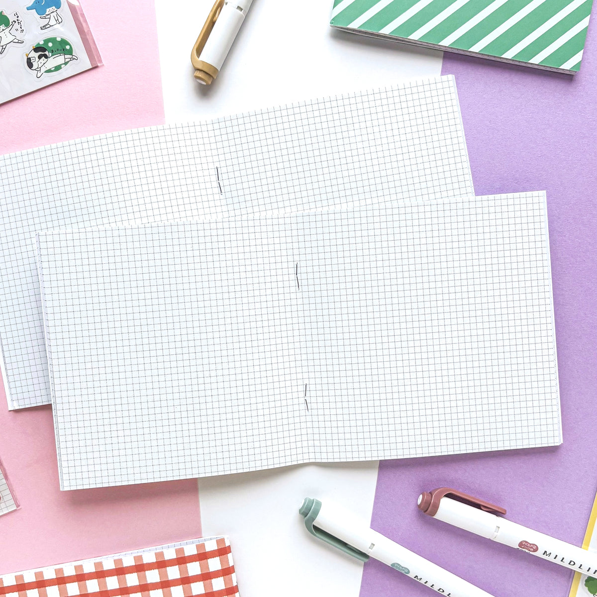 [Limited Edition] mizutama / Square Notebook Set - Cafe & Animal (2 notebooks)