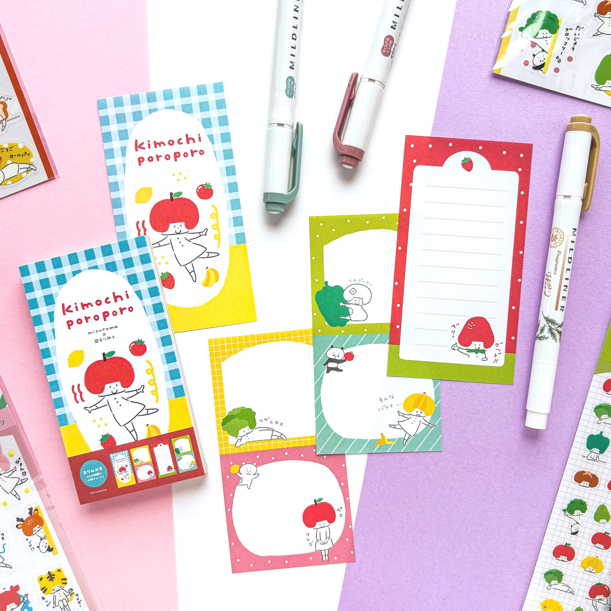 [Limited Edition] mizutama / Slim Memo Pad - Vegetable