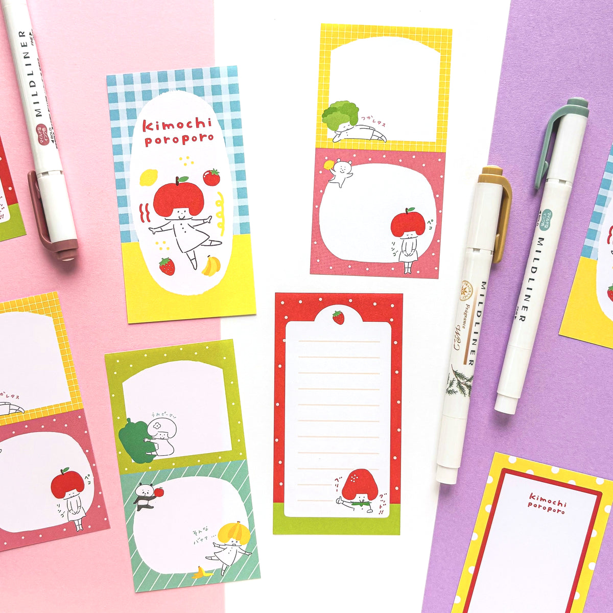 [Limited Edition] mizutama / Slim Memo Pad - Vegetable