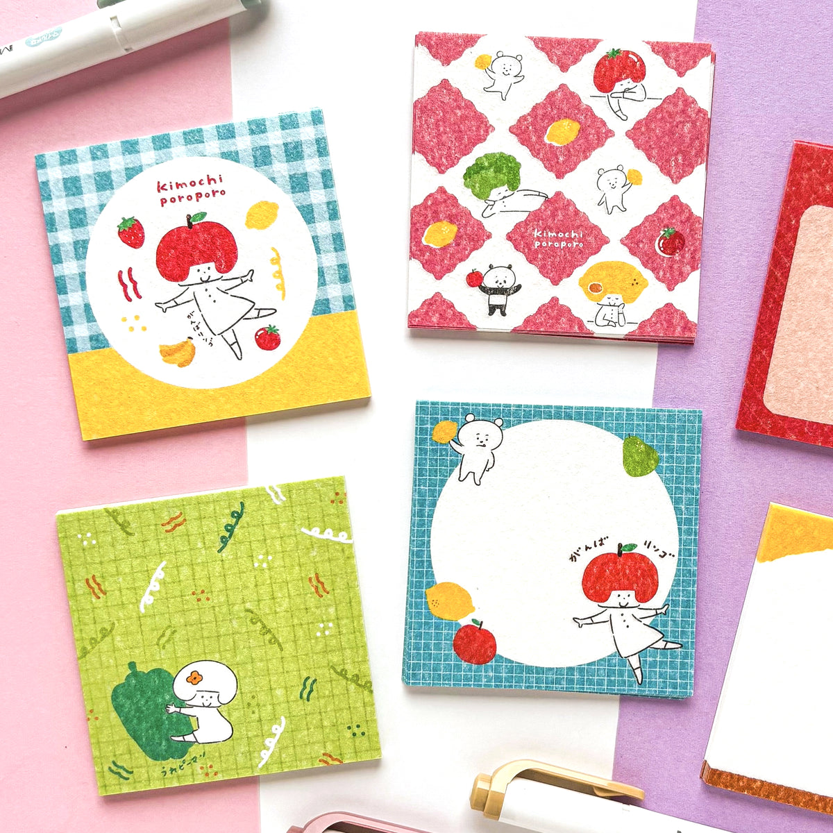 [Limited Edition] mizutama / Washi Paper Memo Pad - Vegetable (120 sheets)