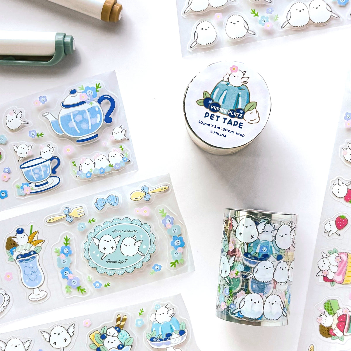 MILINA / Clear Roll Stickers - Love Long-tailed tit
