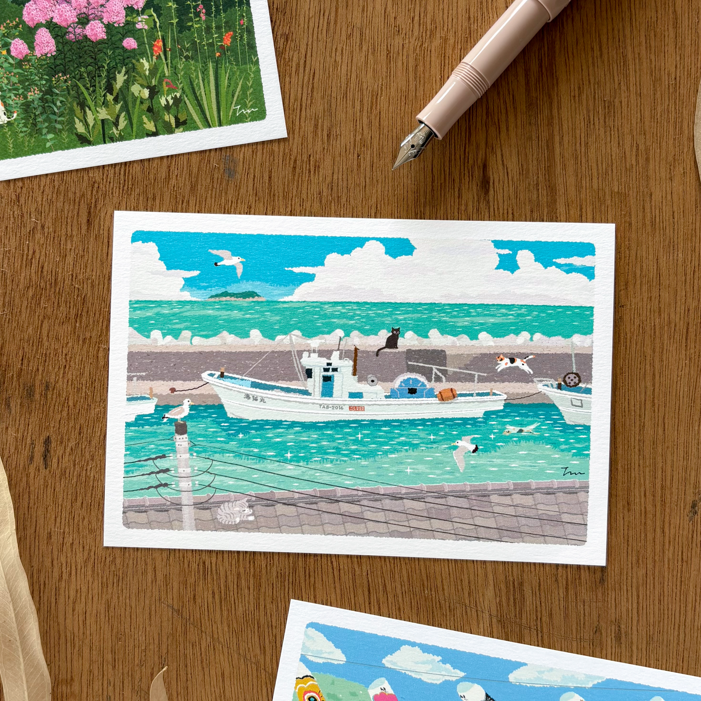 たびねこポストカード「夏」