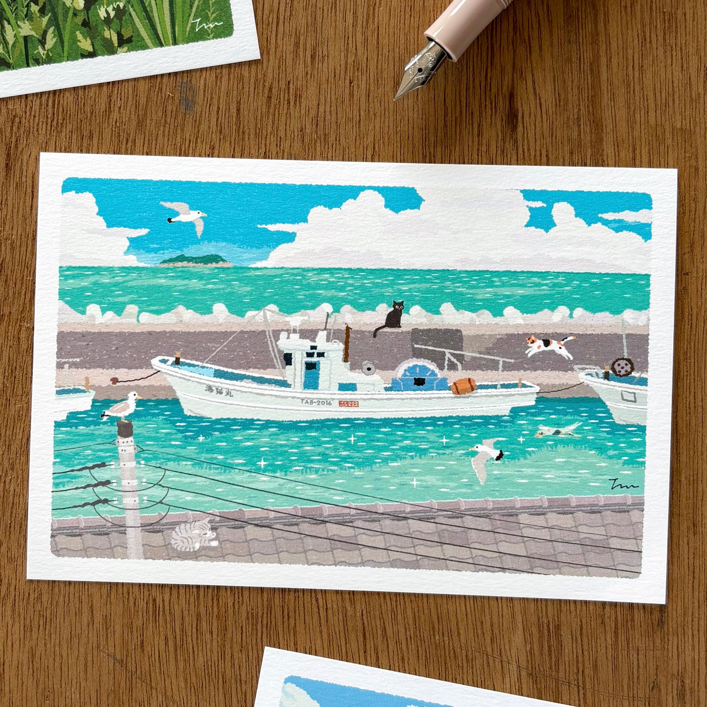 たびねこポストカード「夏」
