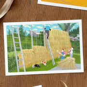 たびねこポストカード「秋・秋の天日干し」