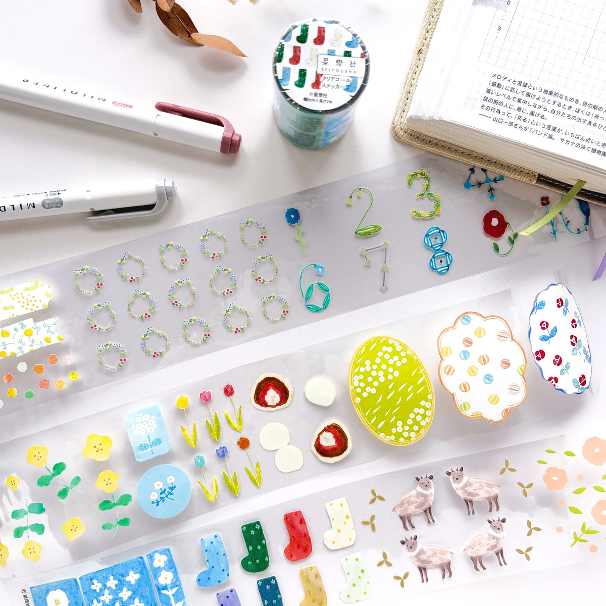 Seitosha / Foil-Stamped Clear Roll Stickers