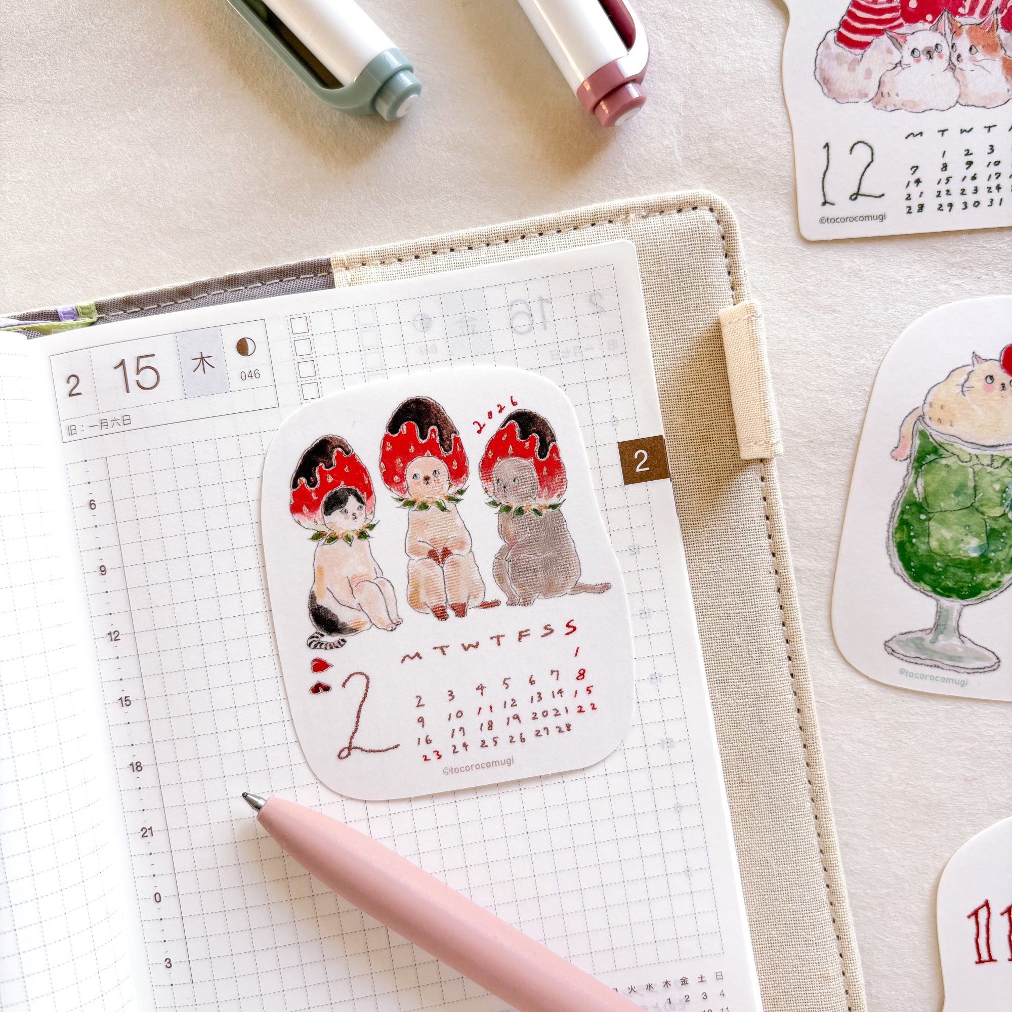 [SALE] Tocorocomugi / 2026 Calendar Sticker Set