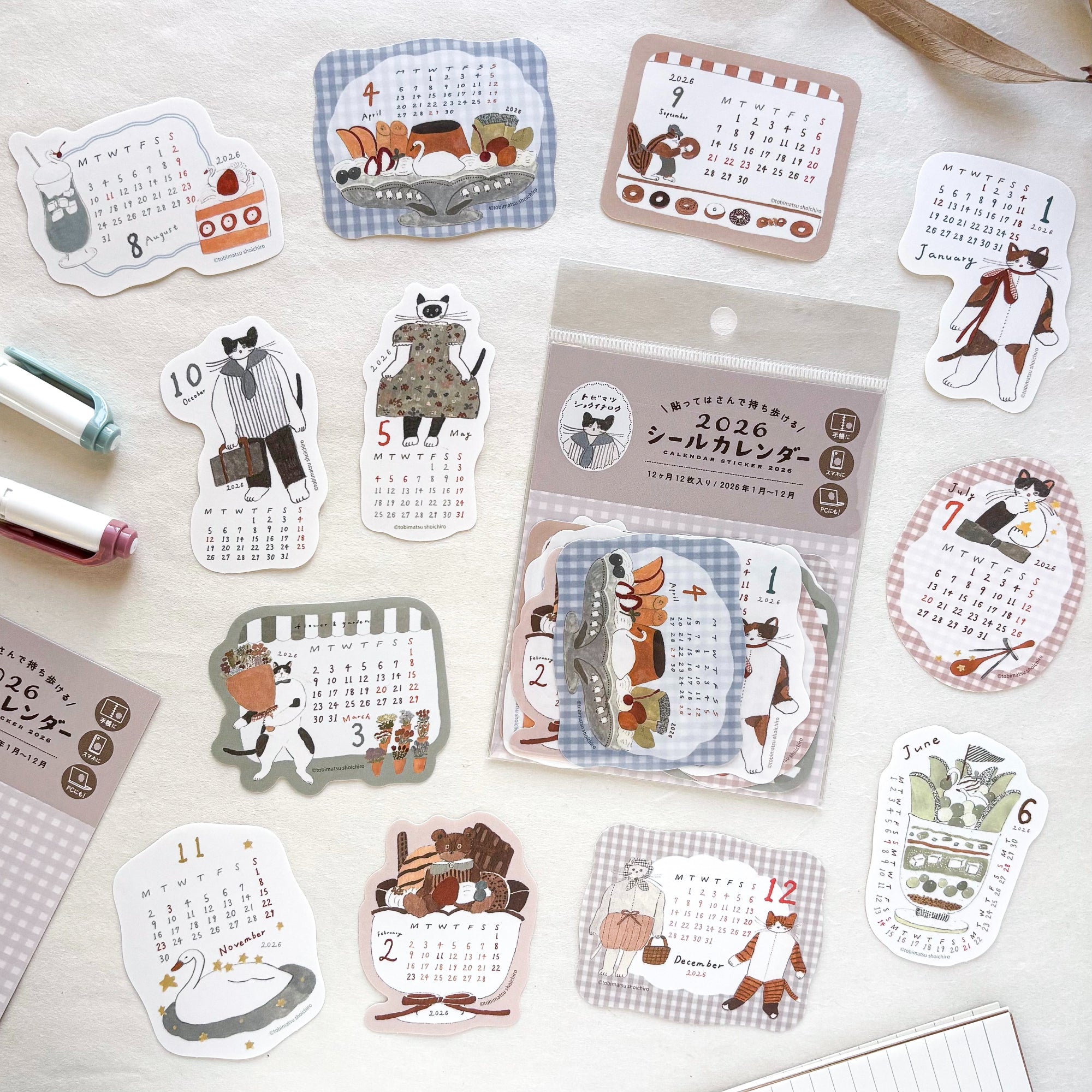 [SALE] Shoichiro Tobimatsu / 2026 Calendar Sticker Set