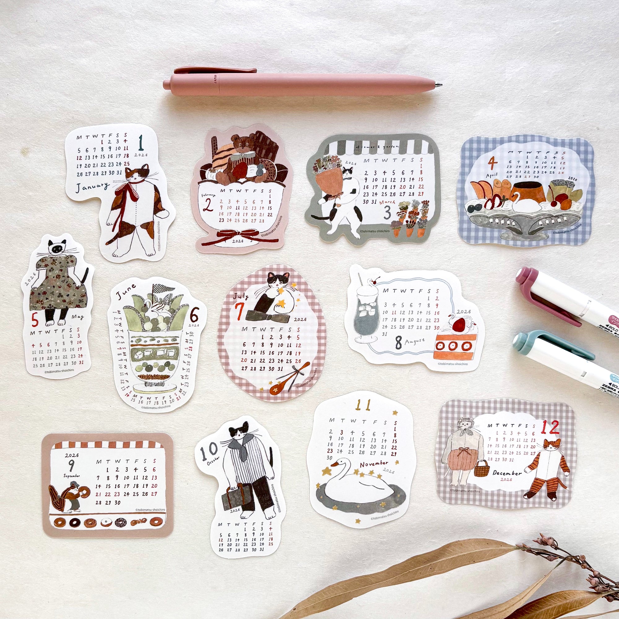 [SALE] Shoichiro Tobimatsu / 2026 Calendar Sticker Set