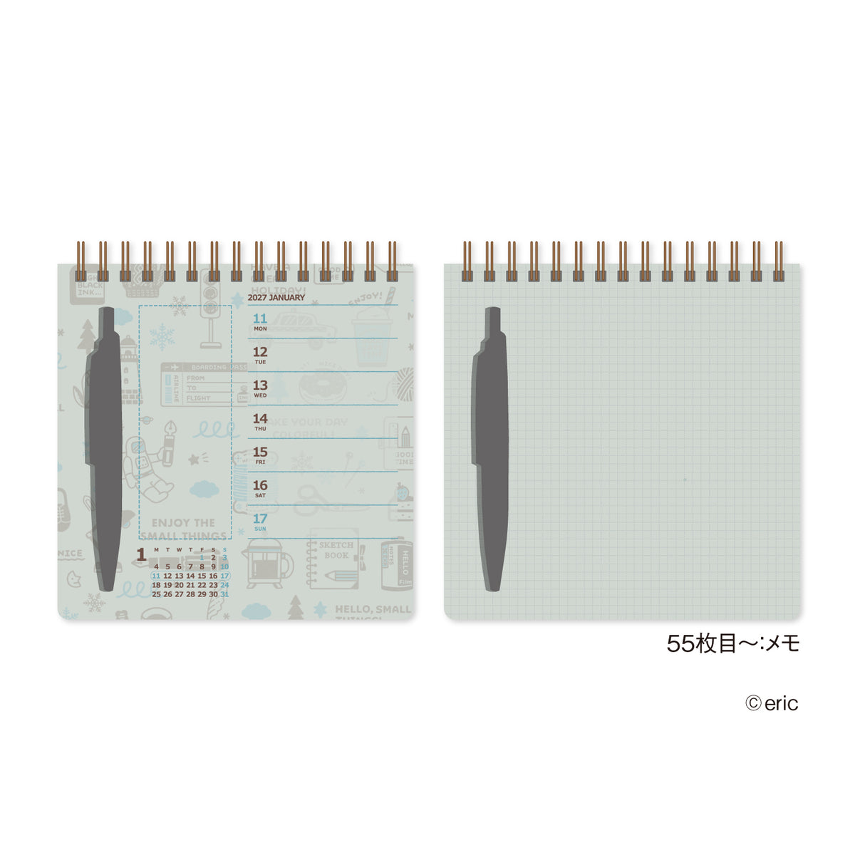 [2027] eric / Scribble Calendar – Desk Edition (with pen)