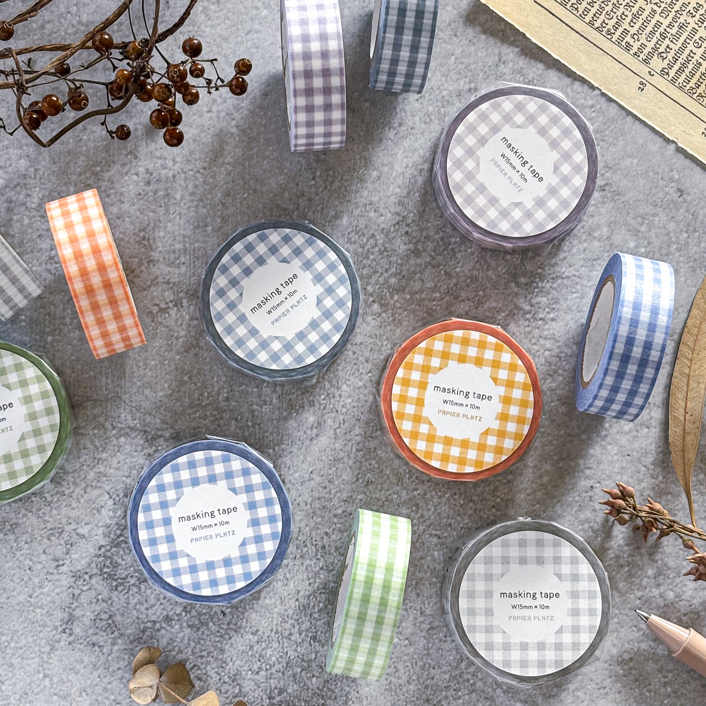 Papier Platz / Washi Tape - Checkered (orange)