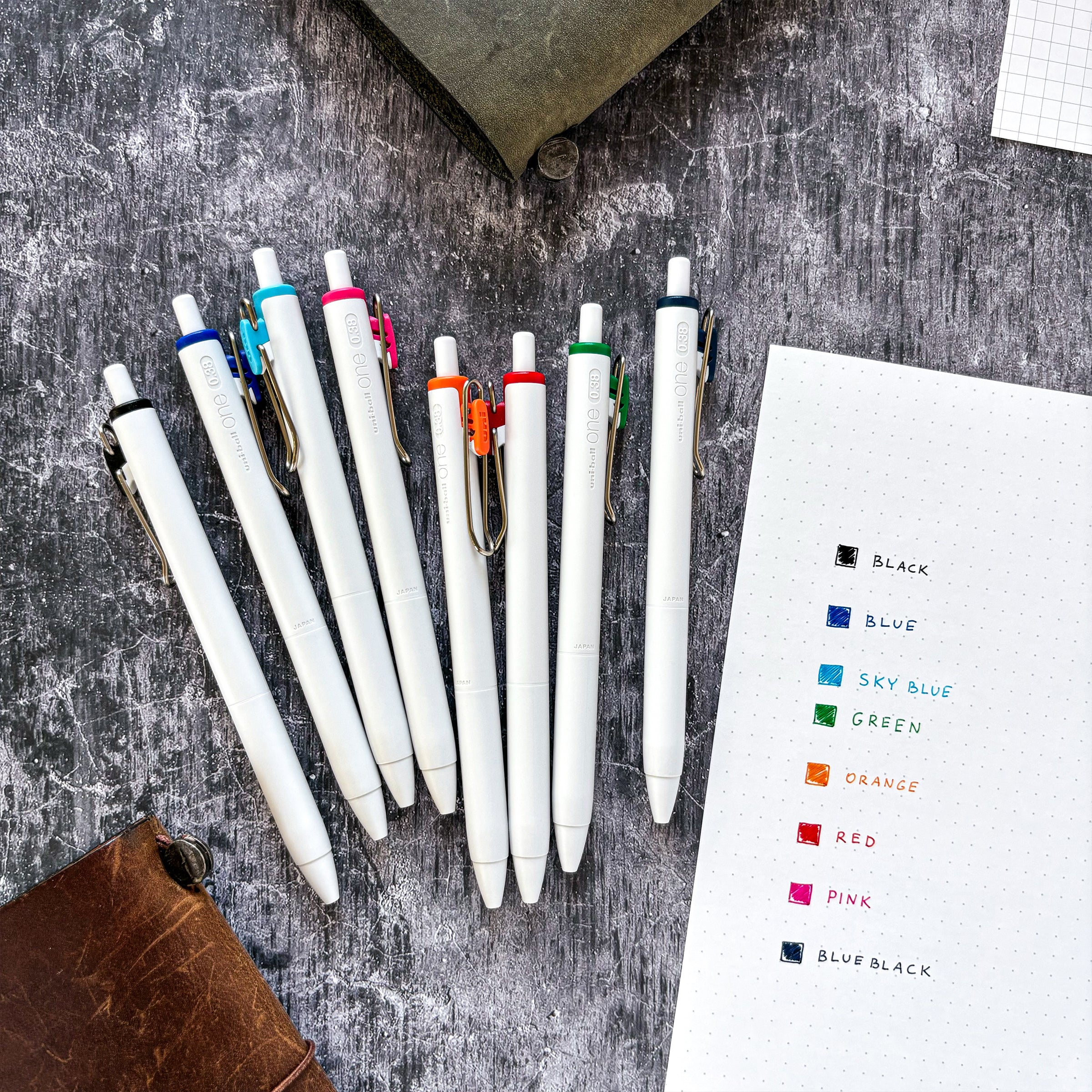 Uni-ball One - Basic (8 Colors / 0.5mm)
