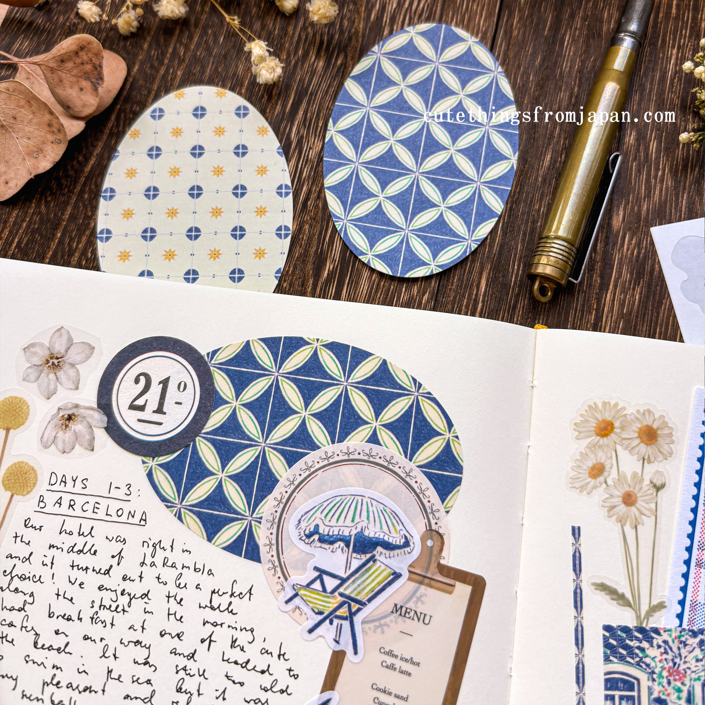 Yuka Takamaru Collage Stickers Set - Brown