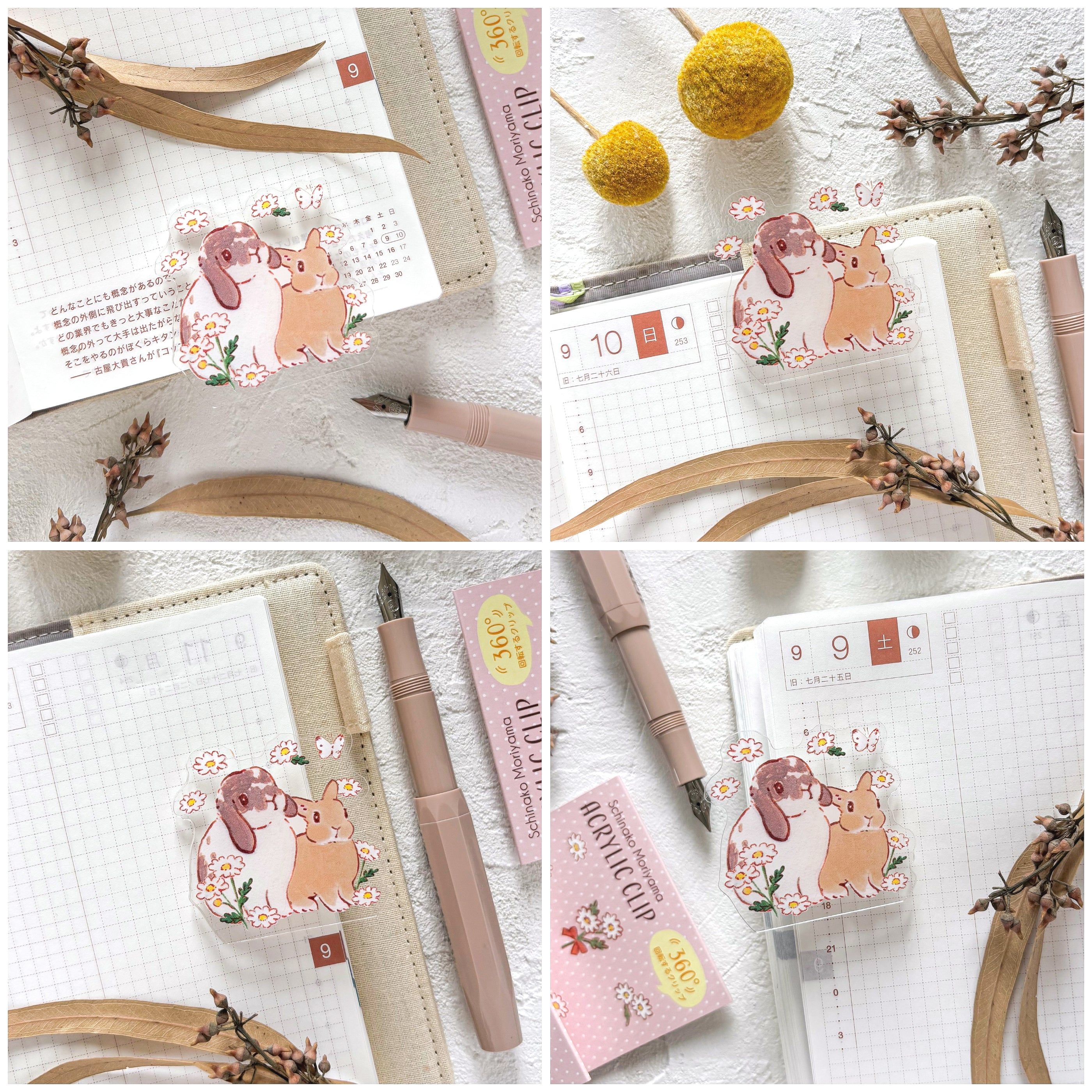 Shinako Moriyama / Rotating Paper Clip - Bunny & Daisy