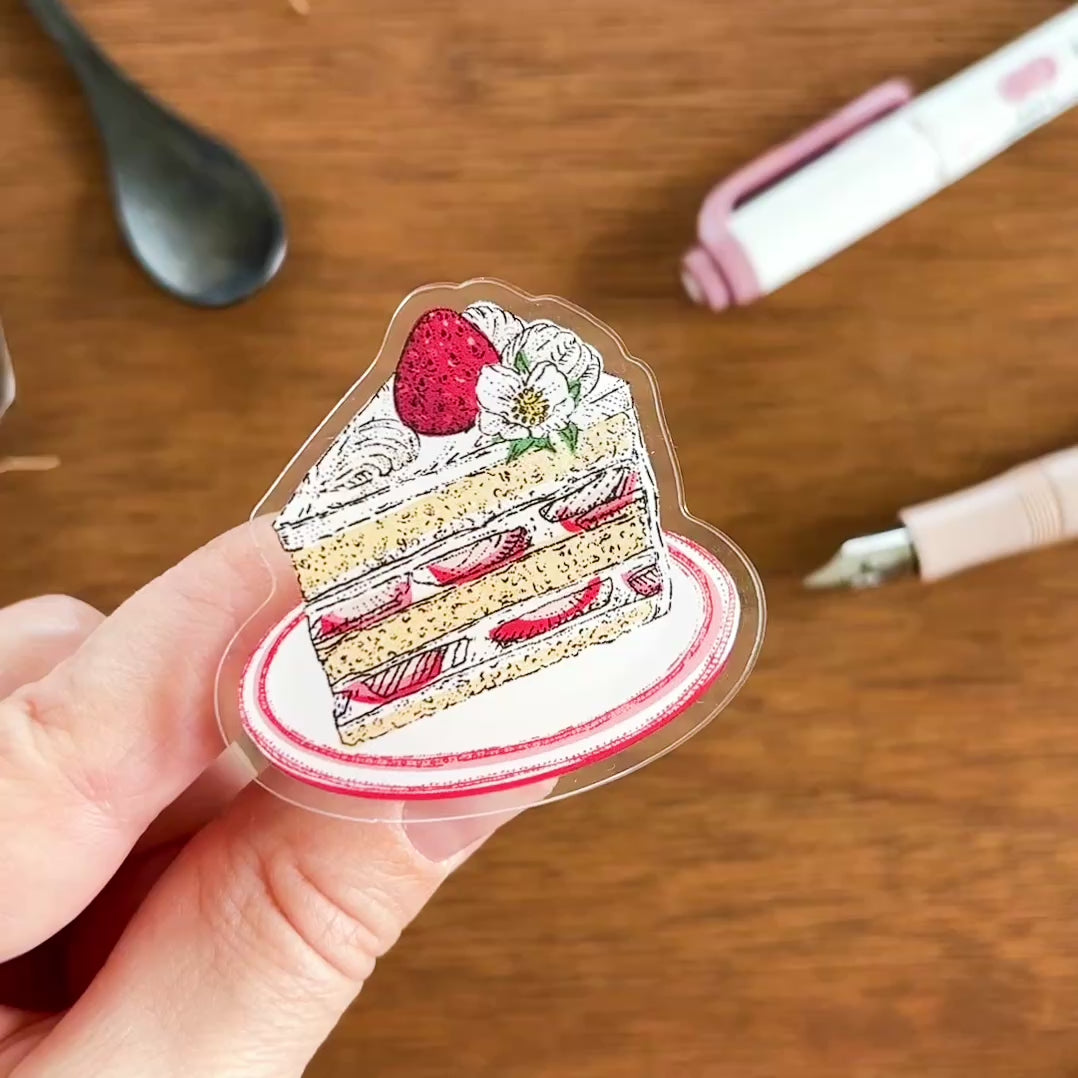 Load video: いのうえ彩 / アクリルクリップ「ショートケーキ」