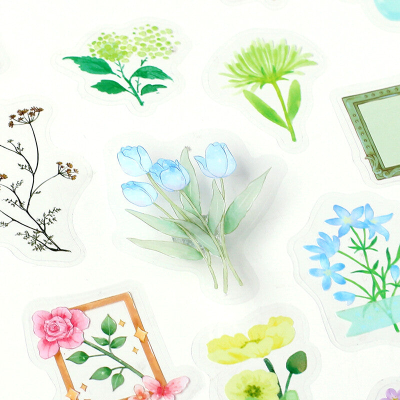 Little World Flake Stickers - Light Blue