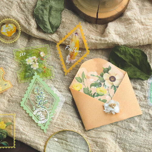 Post Office Flake Stickers - Yellow Flowers