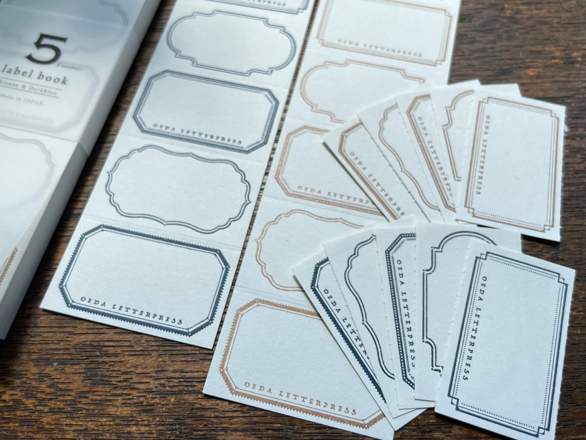 Letterpress 5 Patterns Label Book - Minimal