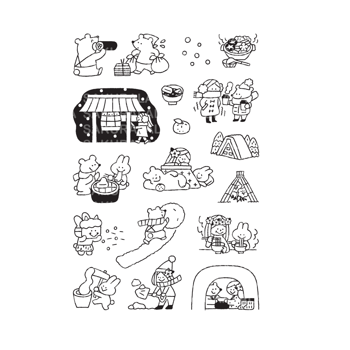 Igloo Dining 365 Clear Stamps - Nippon Fuyu (4" x 6")