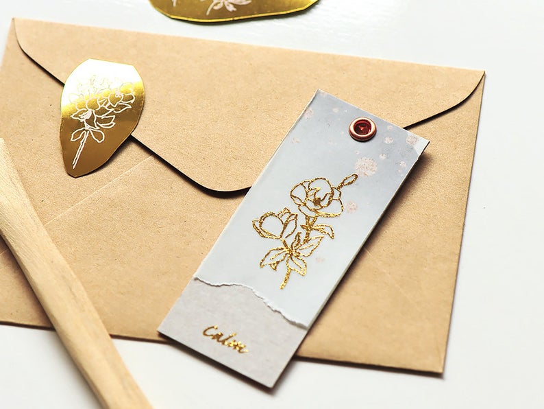 MU Gold Foil Print-on Stickers - Botanical