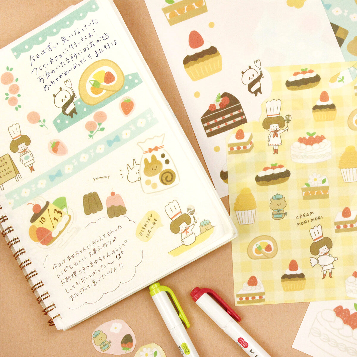 mizutama / Deco Stickers Set - Cake Shop (A5 Size / 2 sheets)