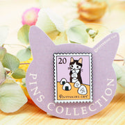 Pottering Cat / Cat Pin - Eating Rice Ball